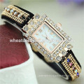 Diamond ethnic flavor cloth band square lady vogue watch